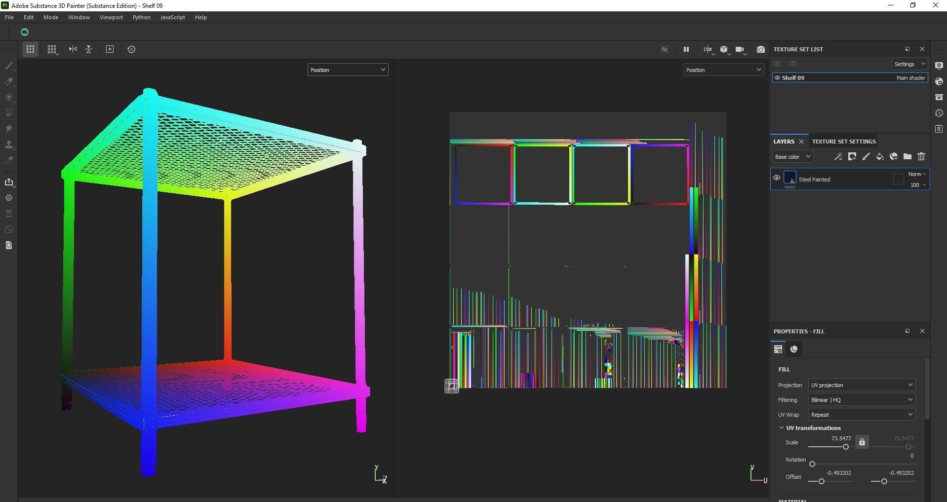 Kitchen island shelf storage rack - Bedside end table Low-poly 3D model_21