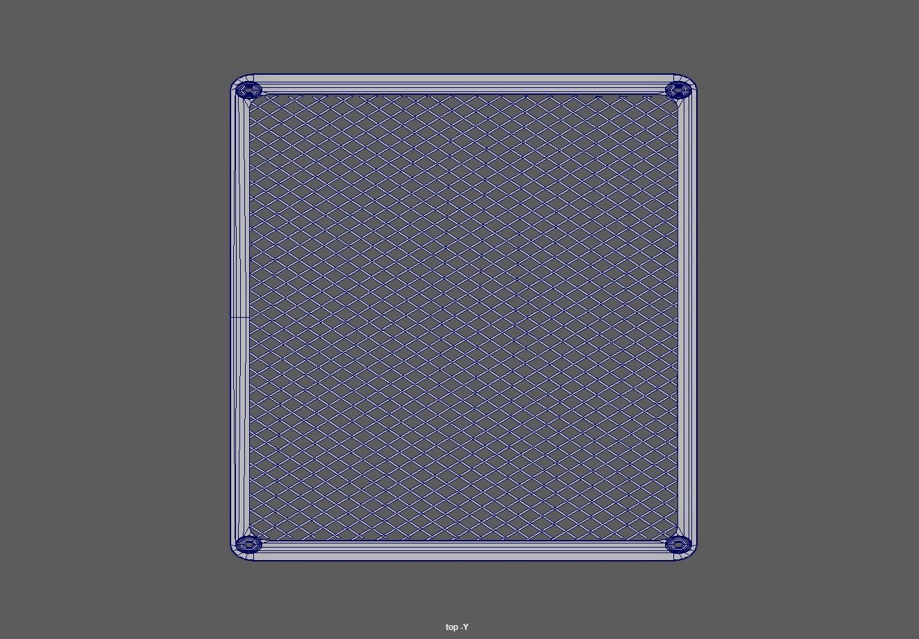 Kitchen island shelf storage rack - Bedside end table Low-poly 3D model_9