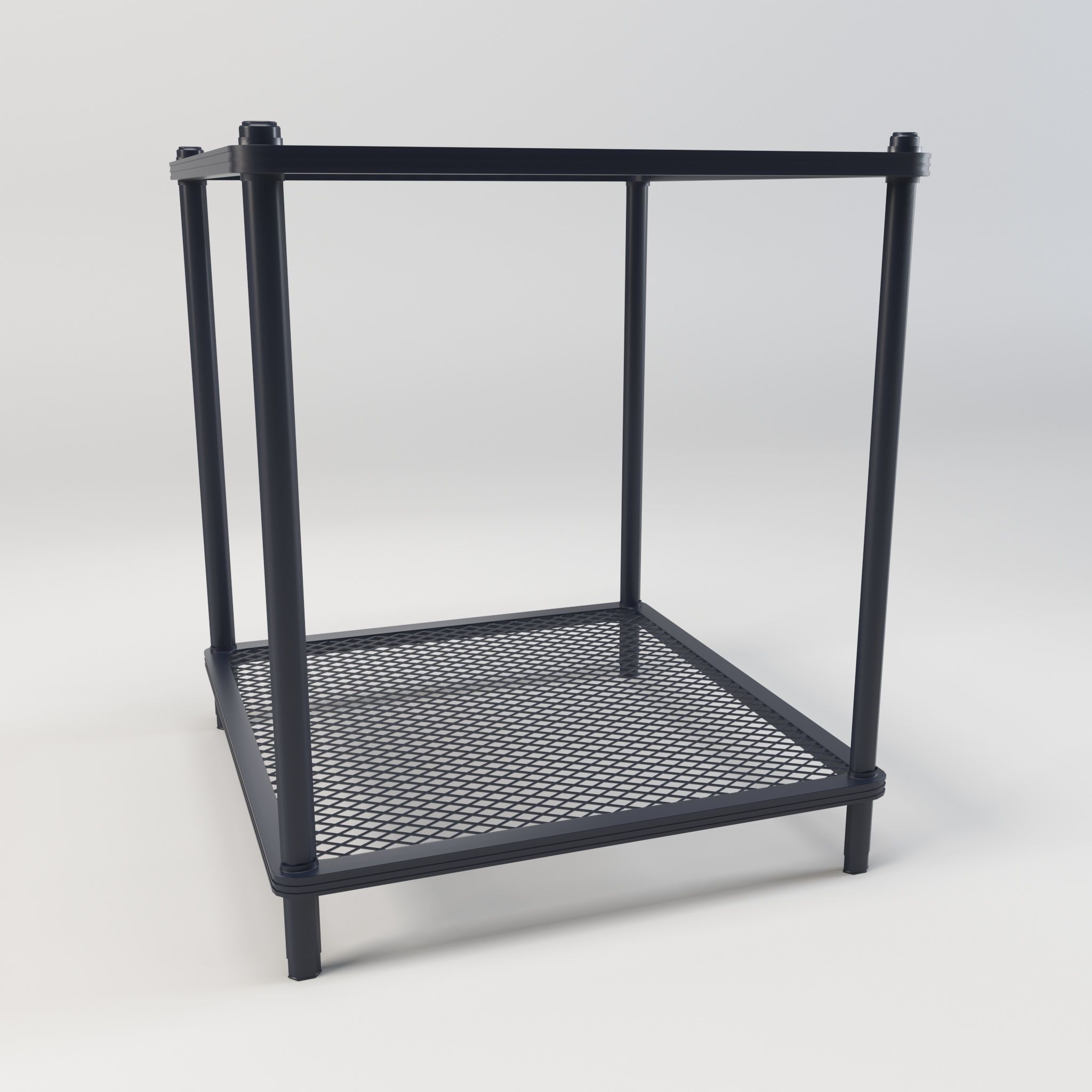 Kitchen island shelf storage rack - Bedside end table Low-poly 3D model_4