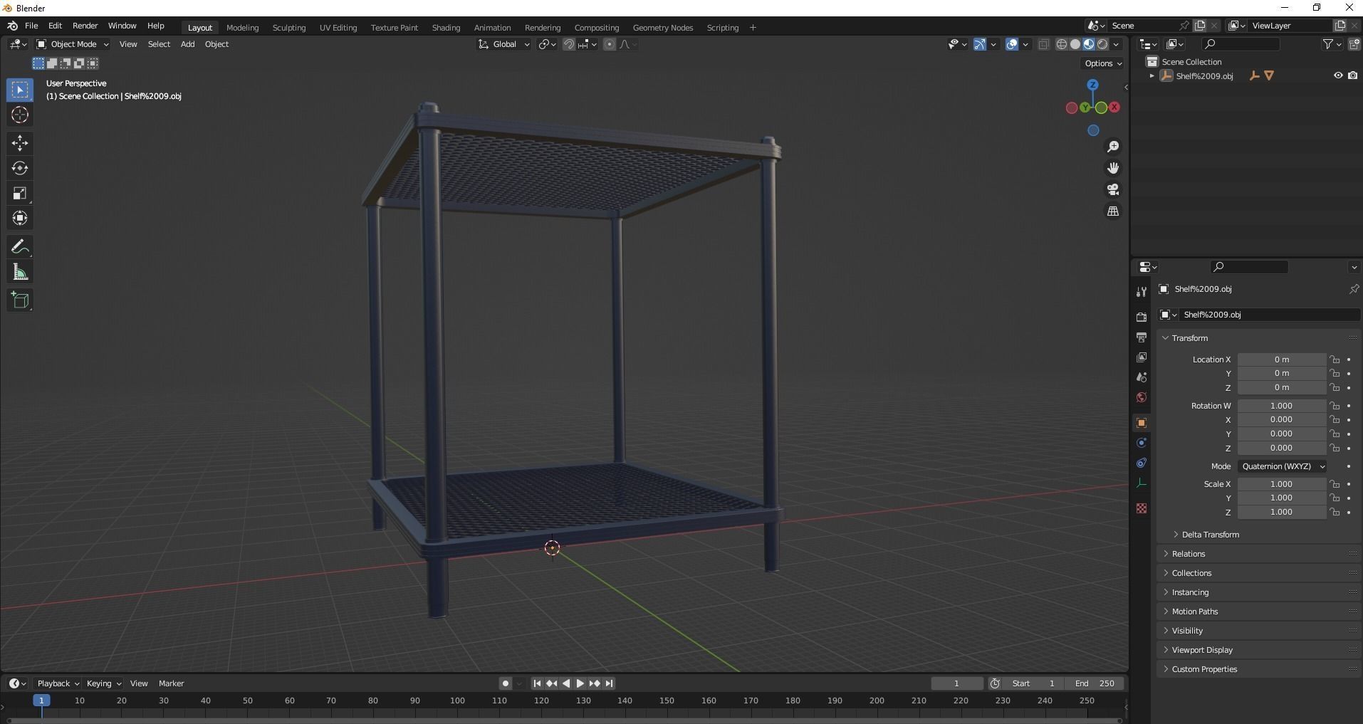 Kitchen island shelf storage rack - Bedside end table Low-poly 3D model_24