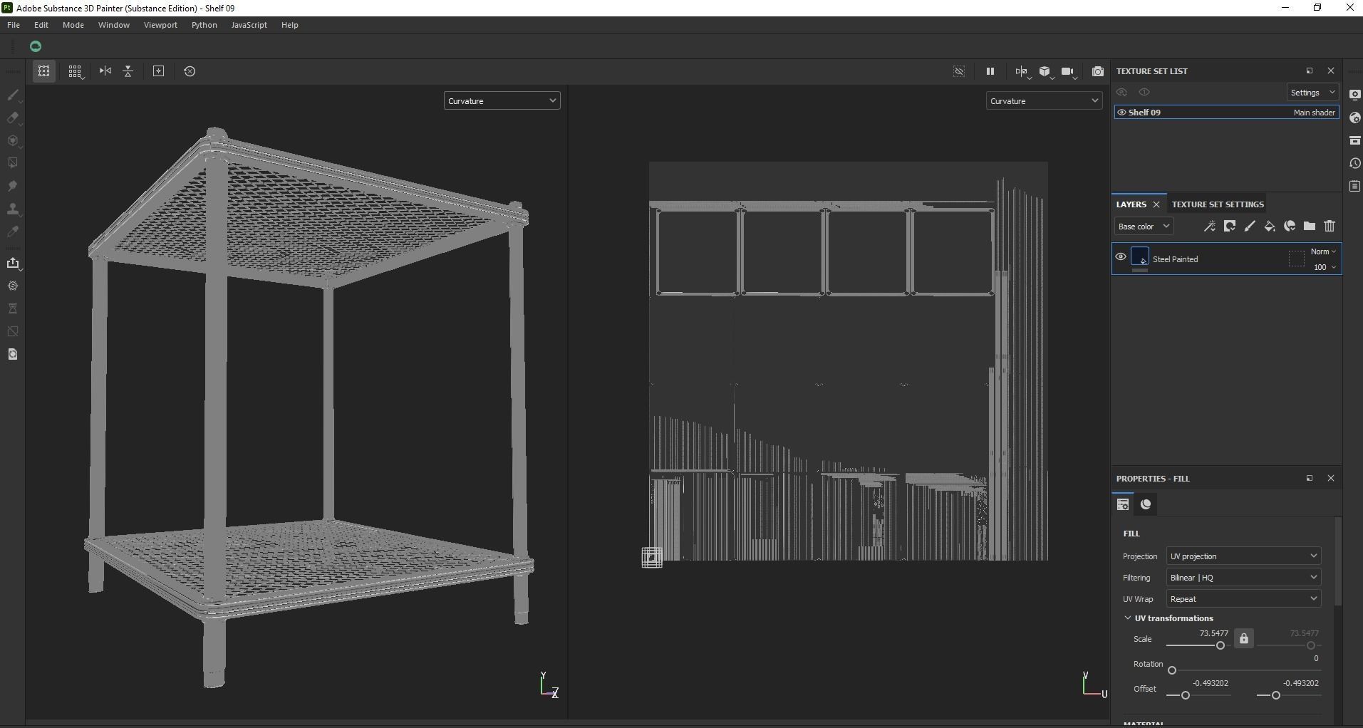 Kitchen island shelf storage rack - Bedside end table Low-poly 3D model_20