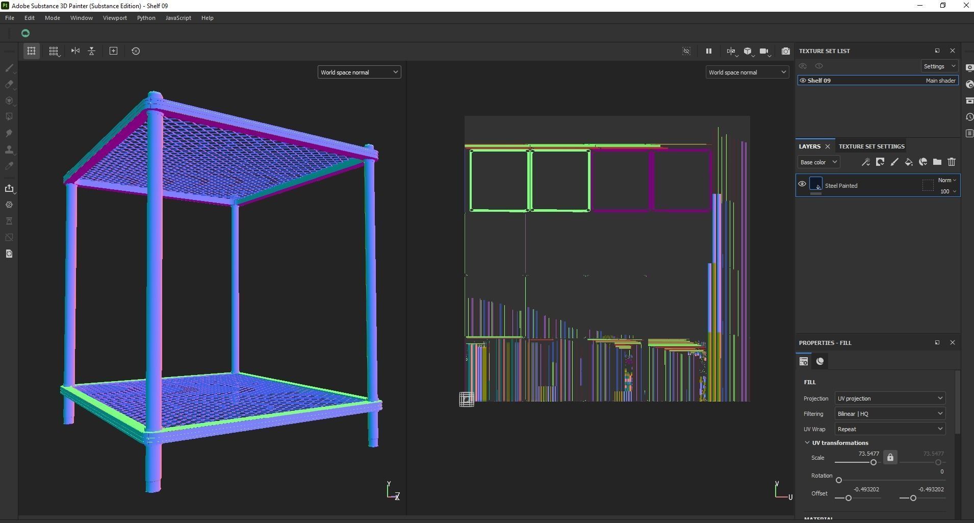 Kitchen island shelf storage rack - Bedside end table Low-poly 3D model_17