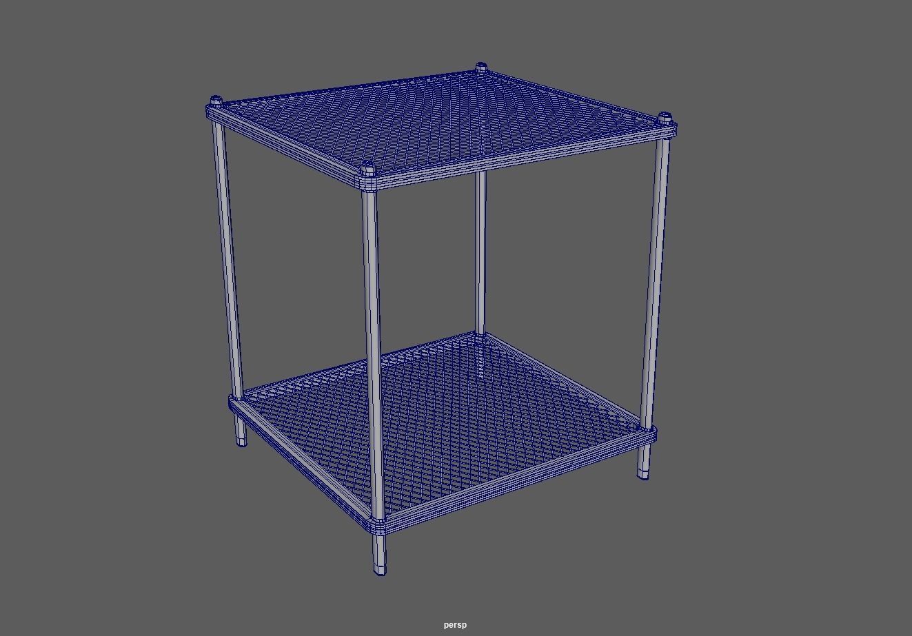 Kitchen island shelf storage rack - Bedside end table Low-poly 3D model_7