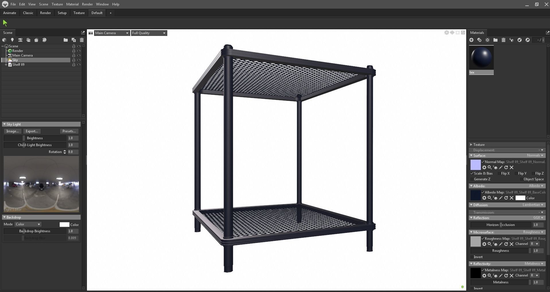 Kitchen island shelf storage rack - Bedside end table Low-poly 3D model_23