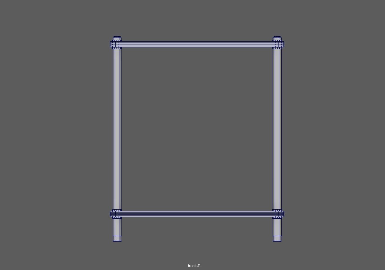 Kitchen island shelf storage rack - Bedside end table Low-poly 3D model_12