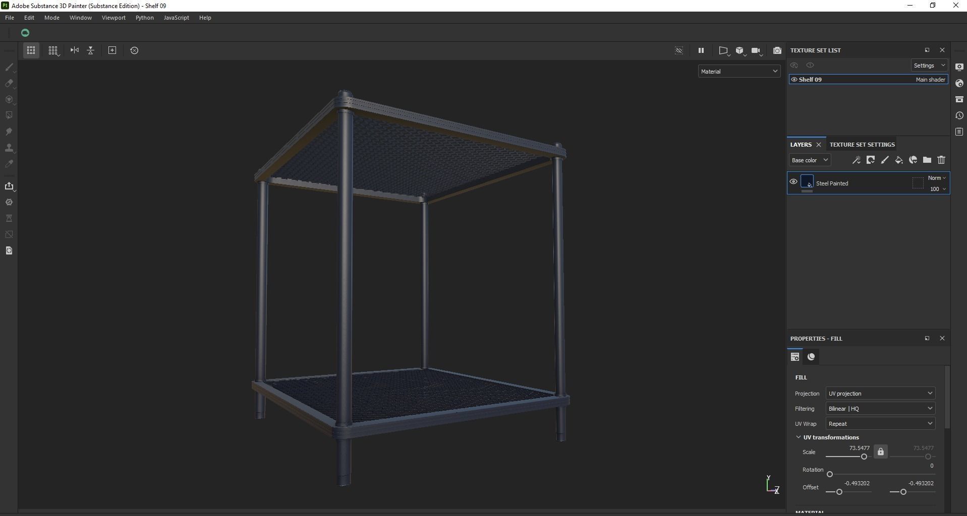 Kitchen island shelf storage rack - Bedside end table Low-poly 3D model_14