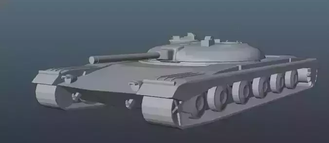 Object 775 Soviet Cold War Prototype Tank Pancake Tank Low Poly 3D print model