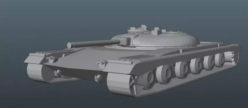 Object 775 Soviet Cold War Prototype Tank Pancake Tank Low Poly 3D print model_0