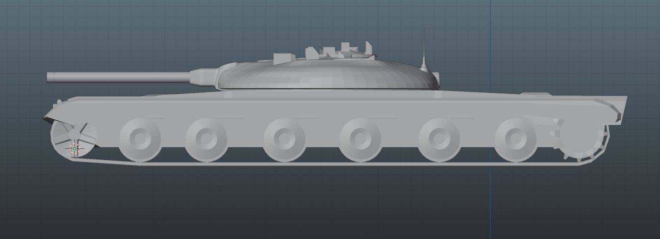 Object 775 Soviet Cold War Prototype Tank Pancake Tank Low Poly 3D print model_1