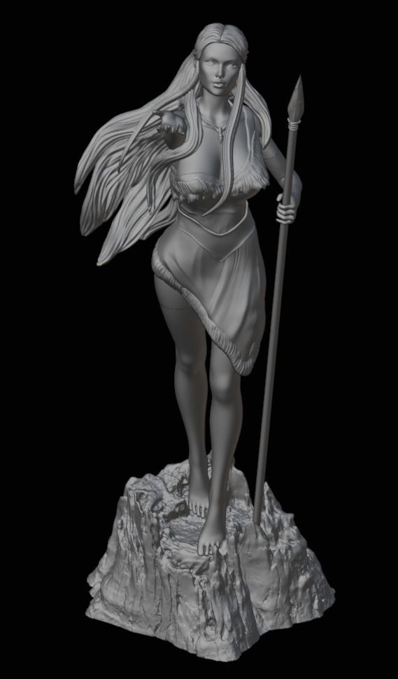 Pocahontas - 1to10 STL file 3D print model 3D print model_11