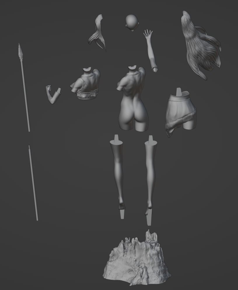 Pocahontas - 1to10 STL file 3D print model 3D print model_26