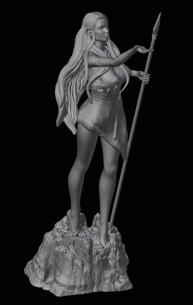 Pocahontas - 1to10 STL file 3D print model 3D print model_13