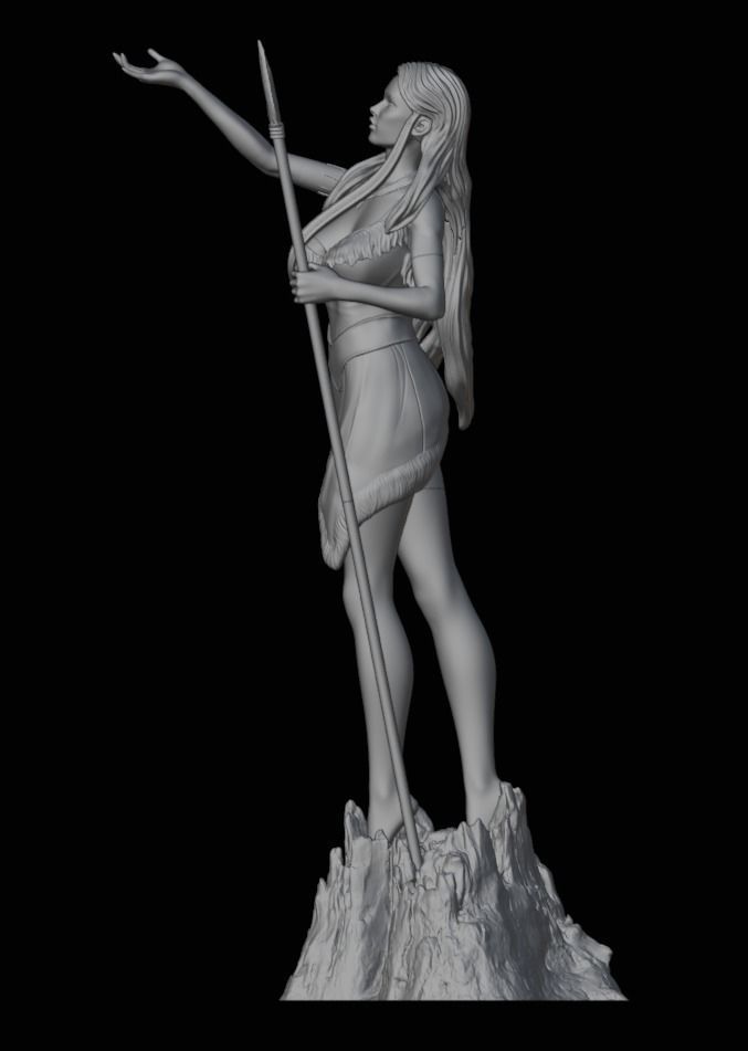 Pocahontas - 1to10 STL file 3D print model 3D print model_8