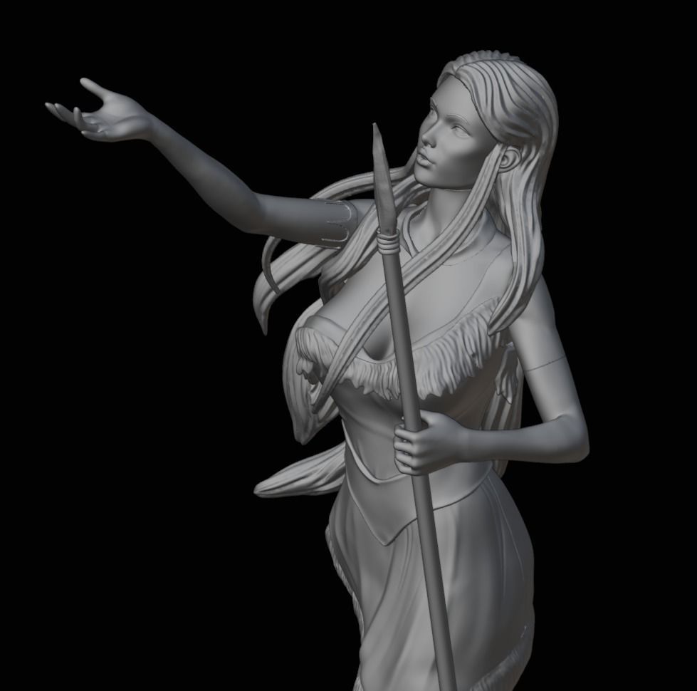 Pocahontas - 1to10 STL file 3D print model 3D print model_15