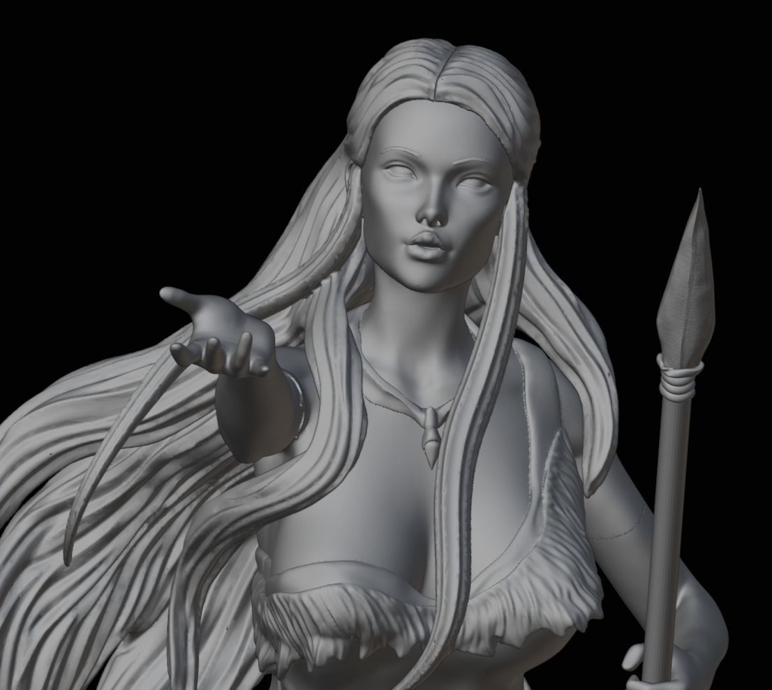 Pocahontas - 1to10 STL file 3D print model 3D print model_16