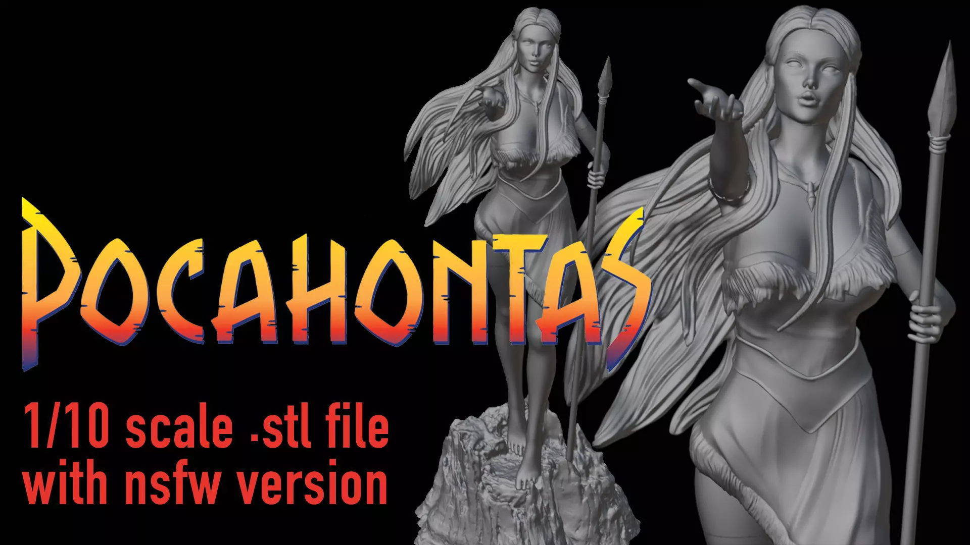 Pocahontas - 1to10 STL file 3D print model 3D print model_0