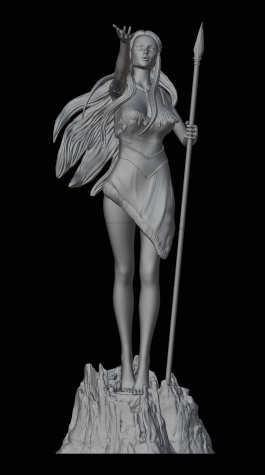 Pocahontas - 1to10 STL file 3D print model 3D print model_7