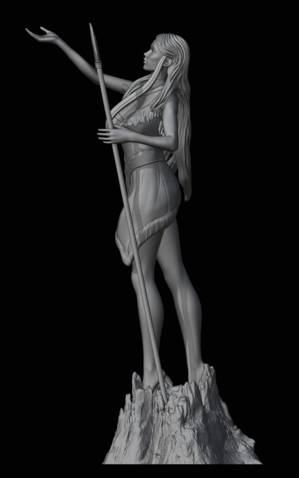 Pocahontas - 1to10 STL file 3D print model 3D print model_2