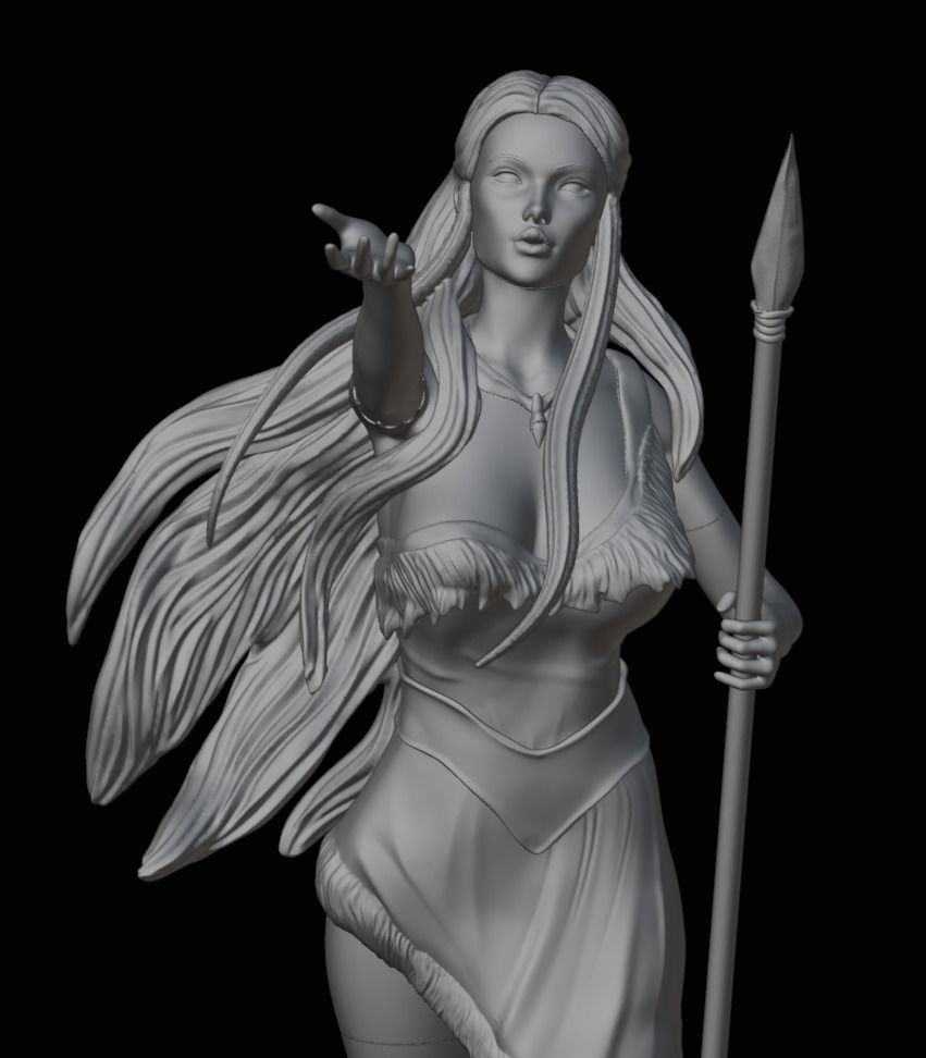Pocahontas - 1to10 STL file 3D print model 3D print model_14