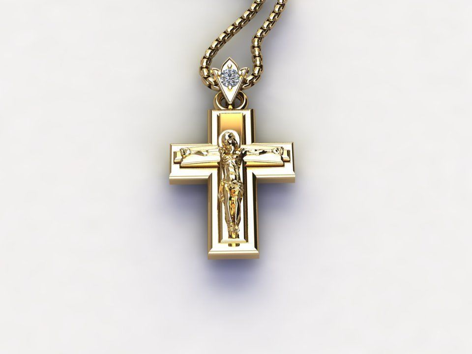 Jesus Christ Cross Pendant 7 3D model_4