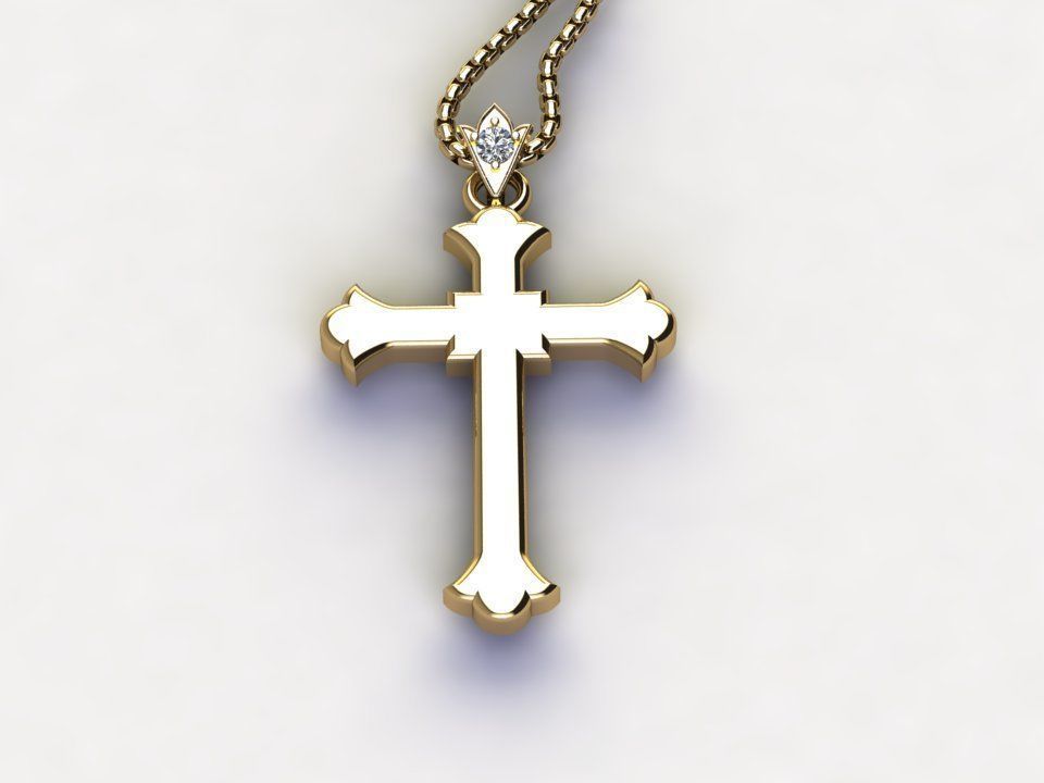 Jesus Christ Cross Pendant 6 3D model_4
