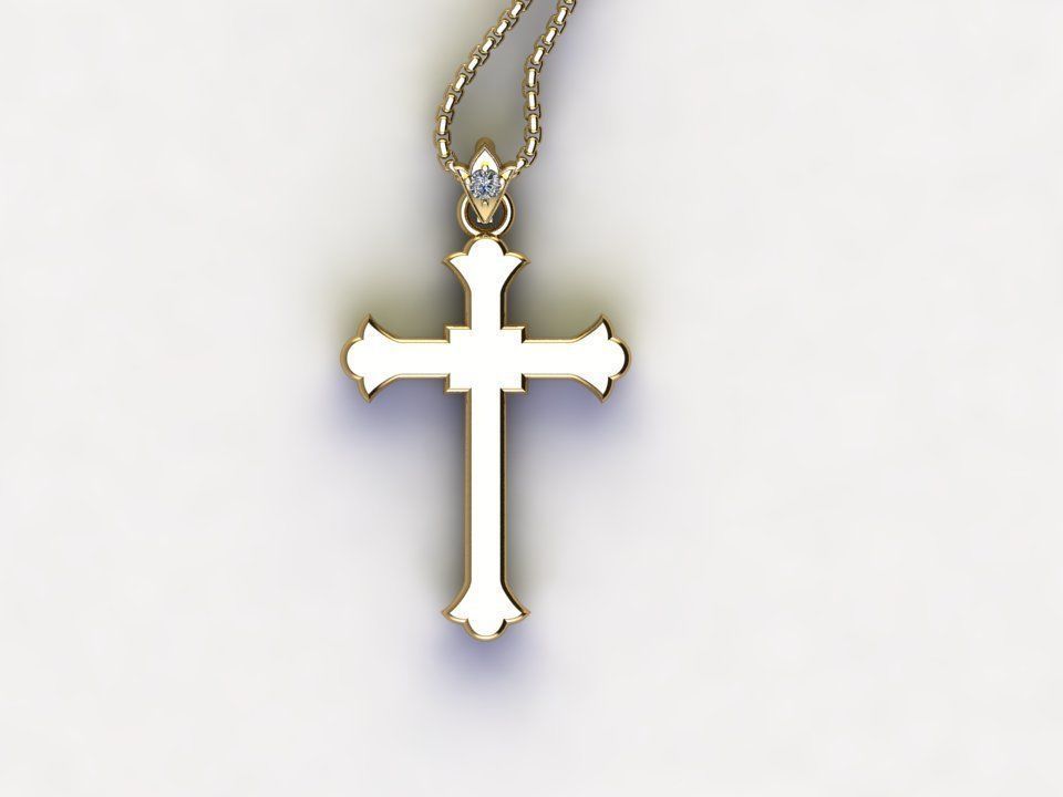 Jesus Christ Cross Pendant 6 3D model_2