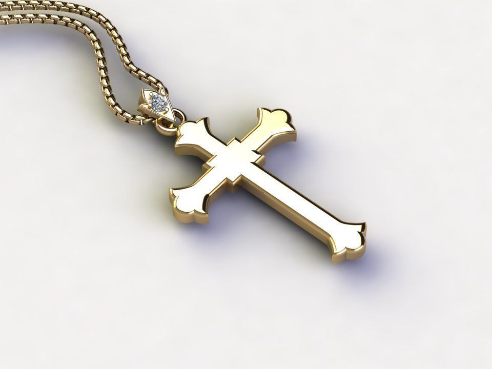Jesus Christ Cross Pendant 6 3D model_3