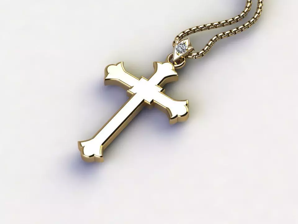 Jesus Christ Cross Pendant 6 3D model_0