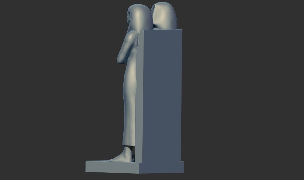 Royal Statuary Menkaure  Mycerinus  queen 3d printable model 3D print model_7