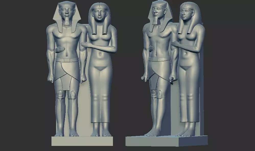 Royal Statuary Menkaure  Mycerinus  queen 3d printable model 3D print model_0