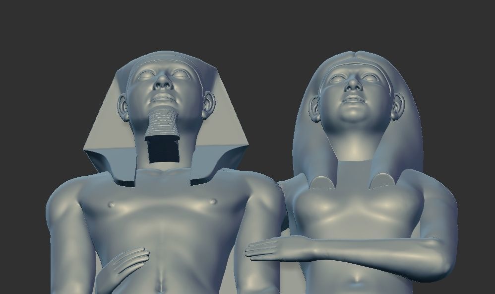 Royal Statuary Menkaure  Mycerinus  queen 3d printable model 3D print model_5