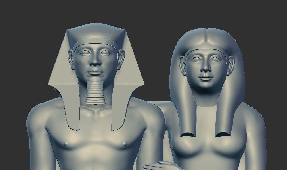 Royal Statuary Menkaure  Mycerinus  queen 3d printable model 3D print model_1