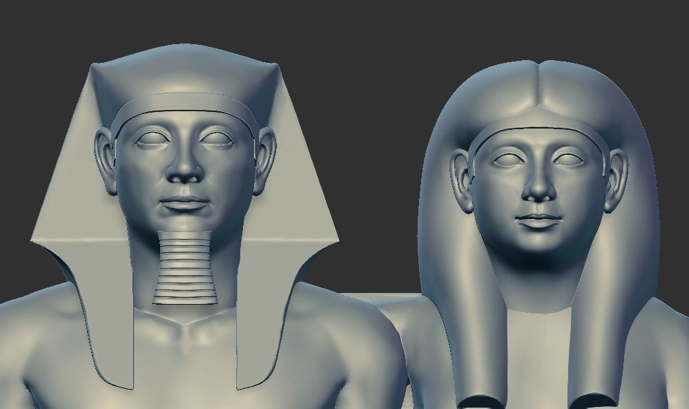 Royal Statuary Menkaure  Mycerinus  queen 3d printable model 3D print model_9
