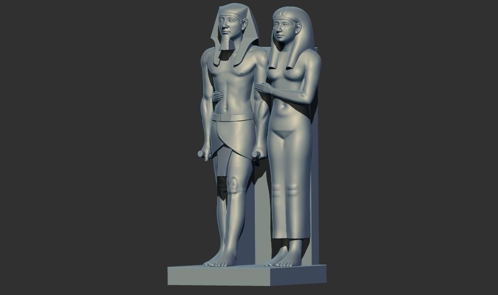 Royal Statuary Menkaure  Mycerinus  queen 3d printable model 3D print model_2