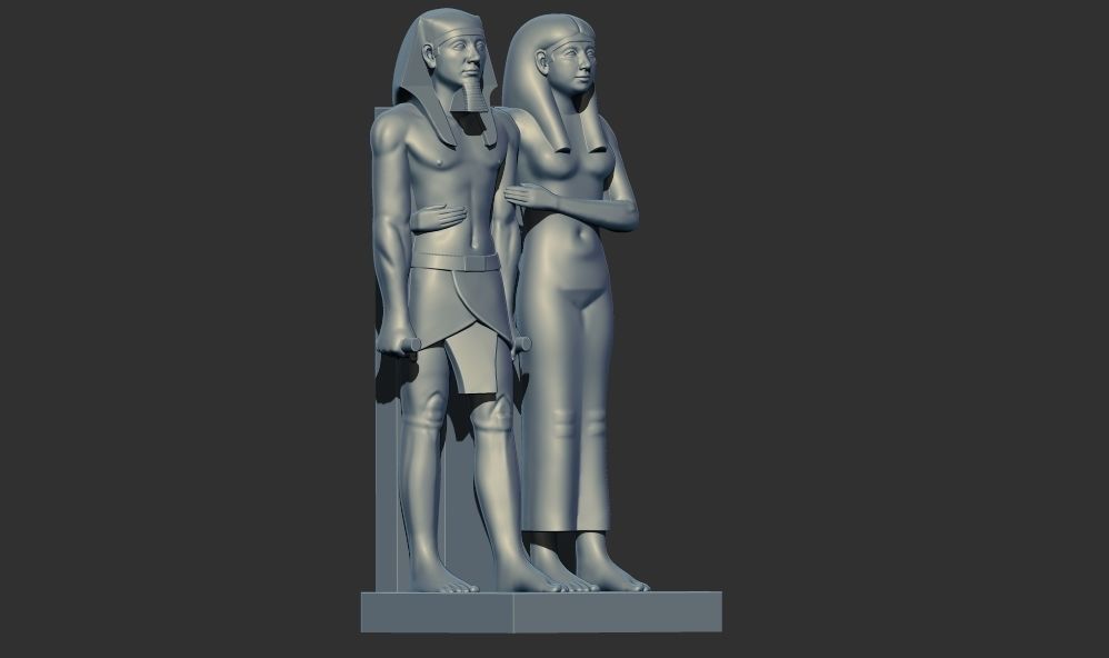 Royal Statuary Menkaure  Mycerinus  queen 3d printable model 3D print model_3