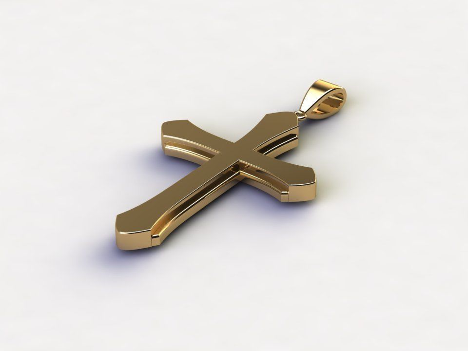 Jesus Christ Cross Pendant  16 3D model_3