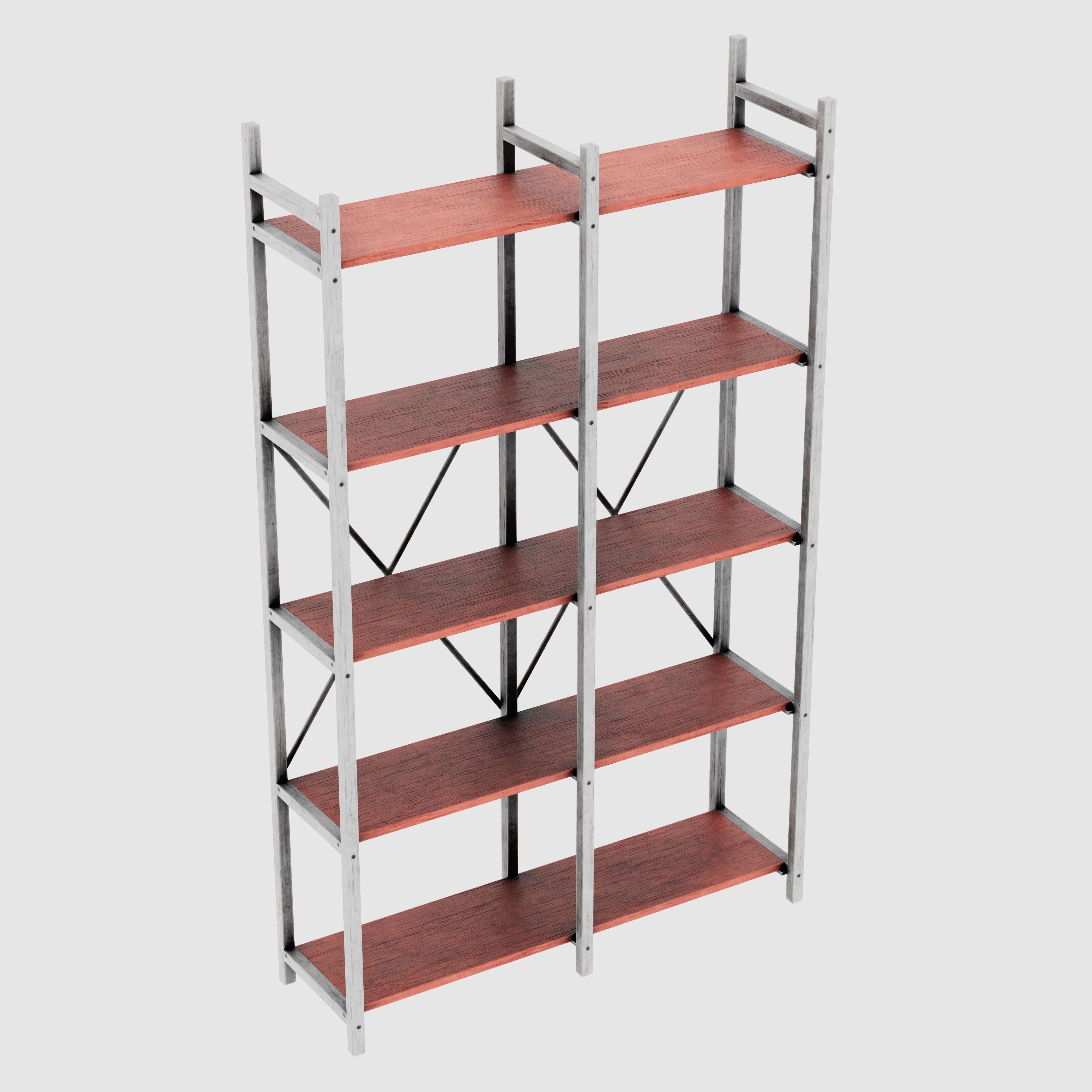 Bookcases Farmhouse Rustic 3D model_14