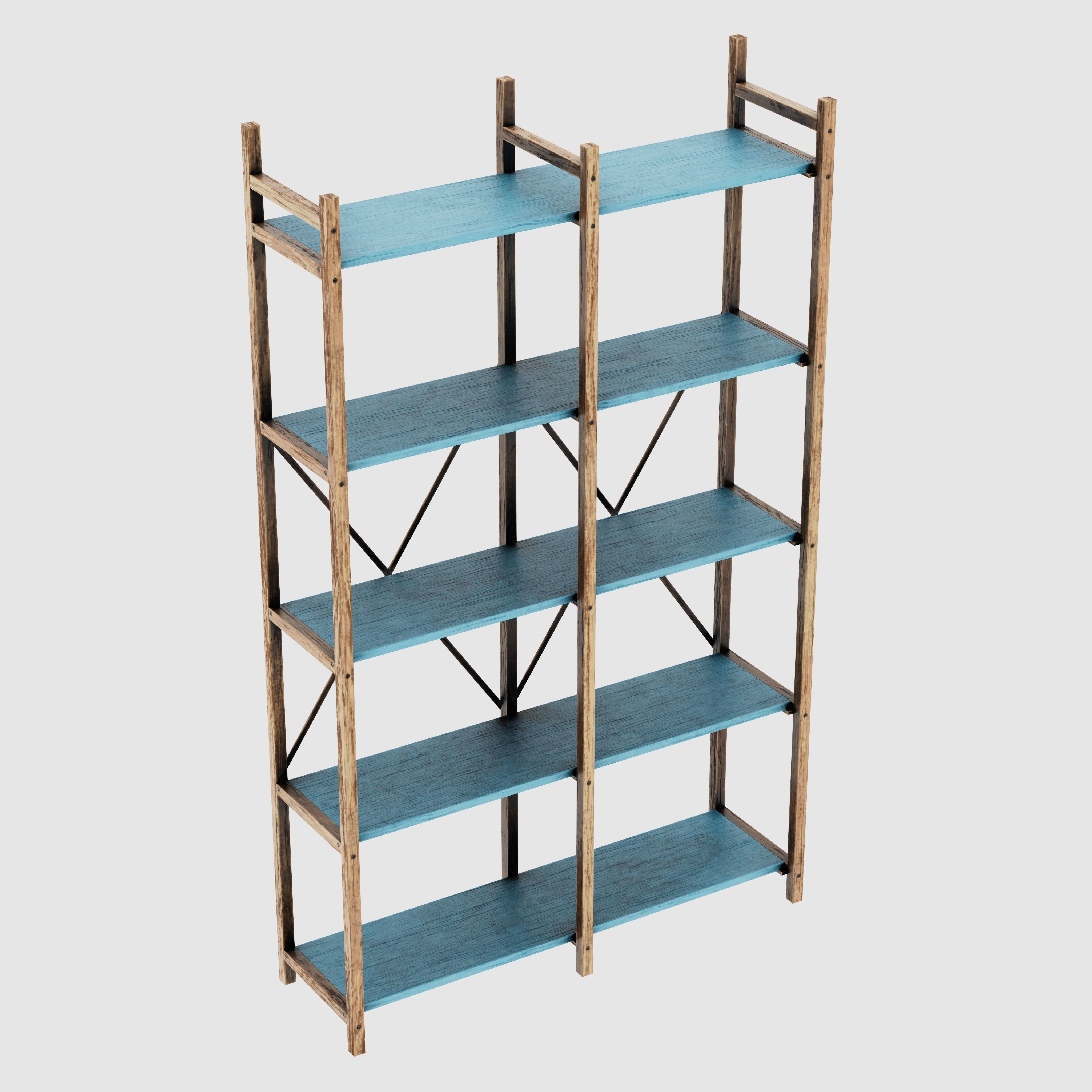 Bookcases Farmhouse Rustic 3D model_13