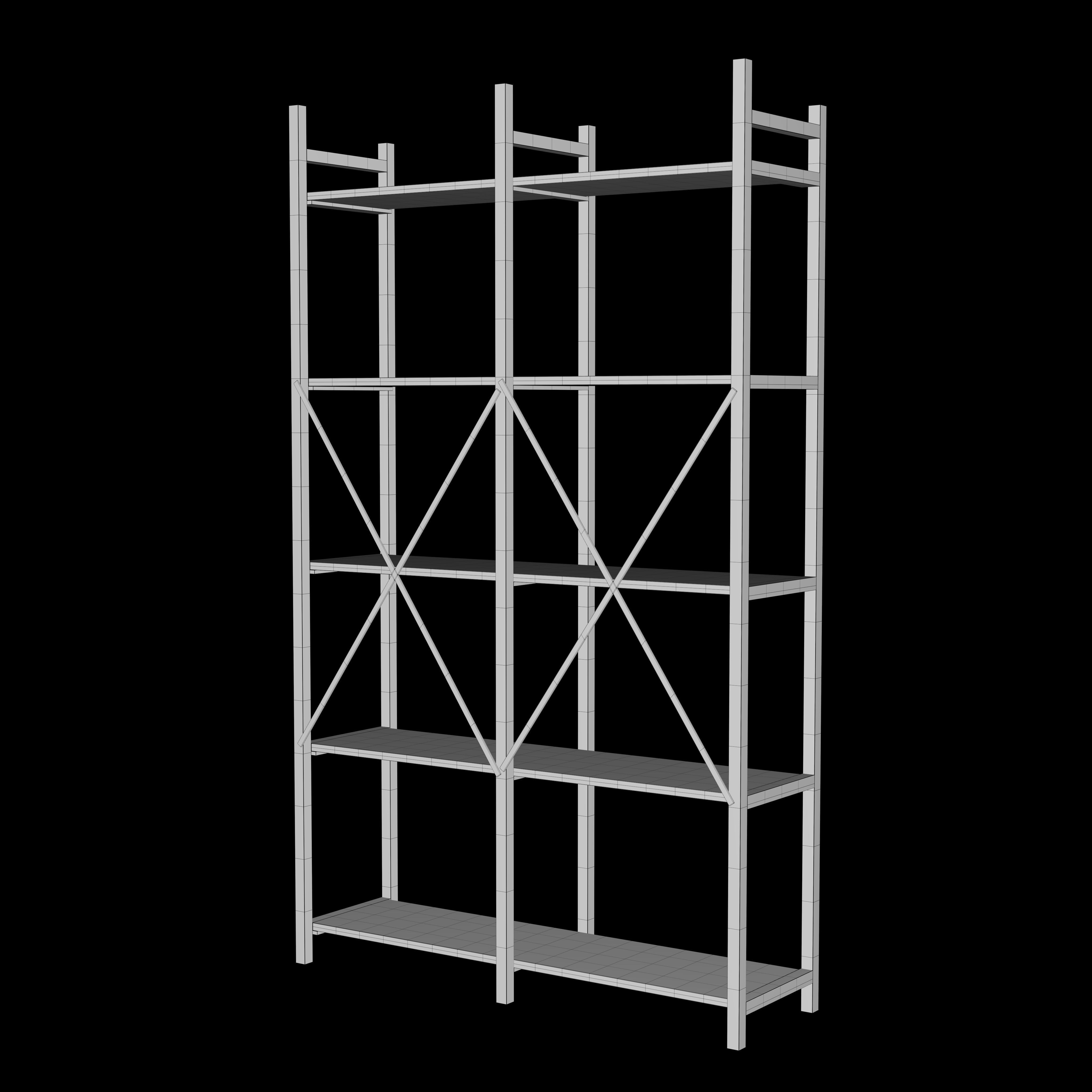 Bookcases Farmhouse Rustic 3D model_22