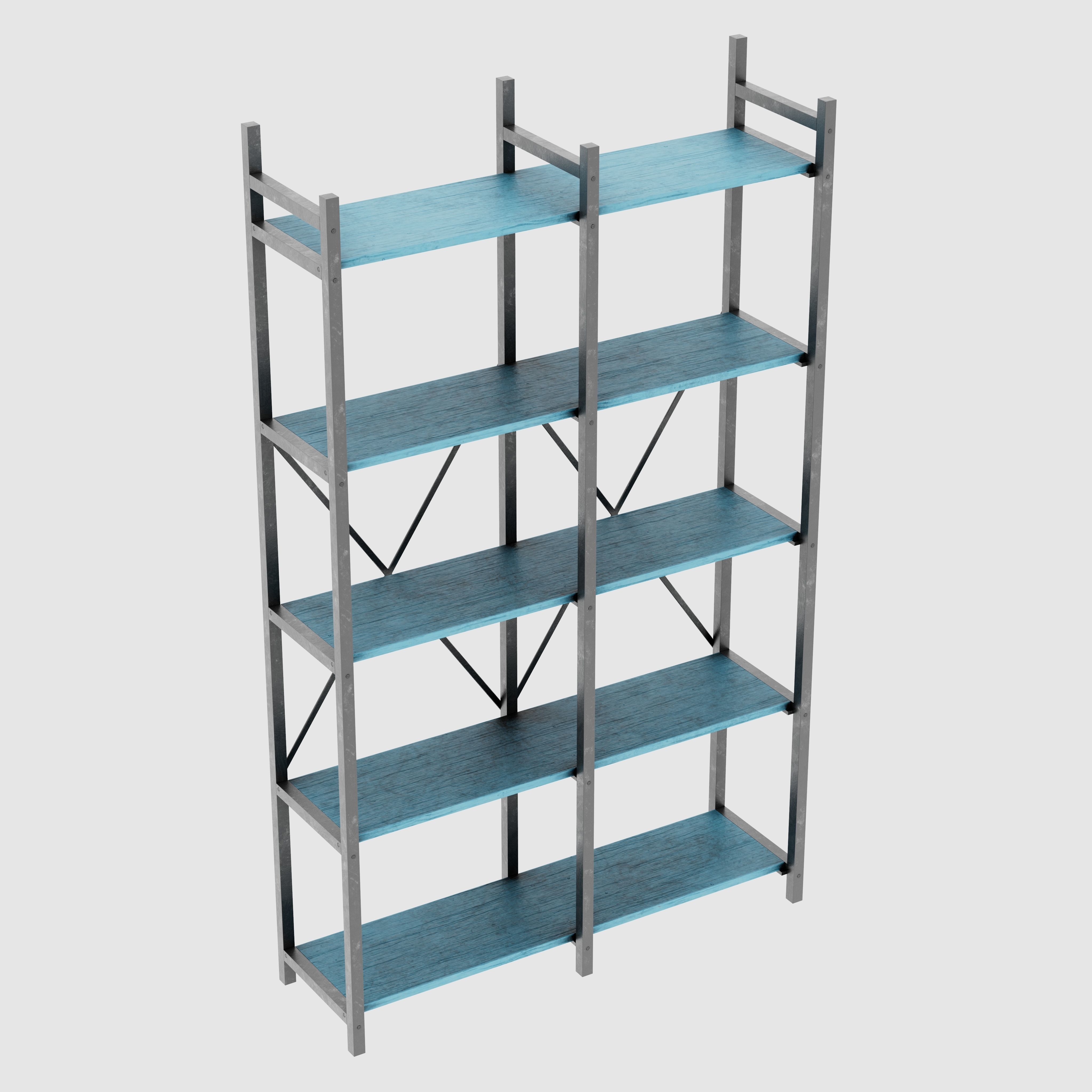 Bookcases Farmhouse Rustic 3D model_1