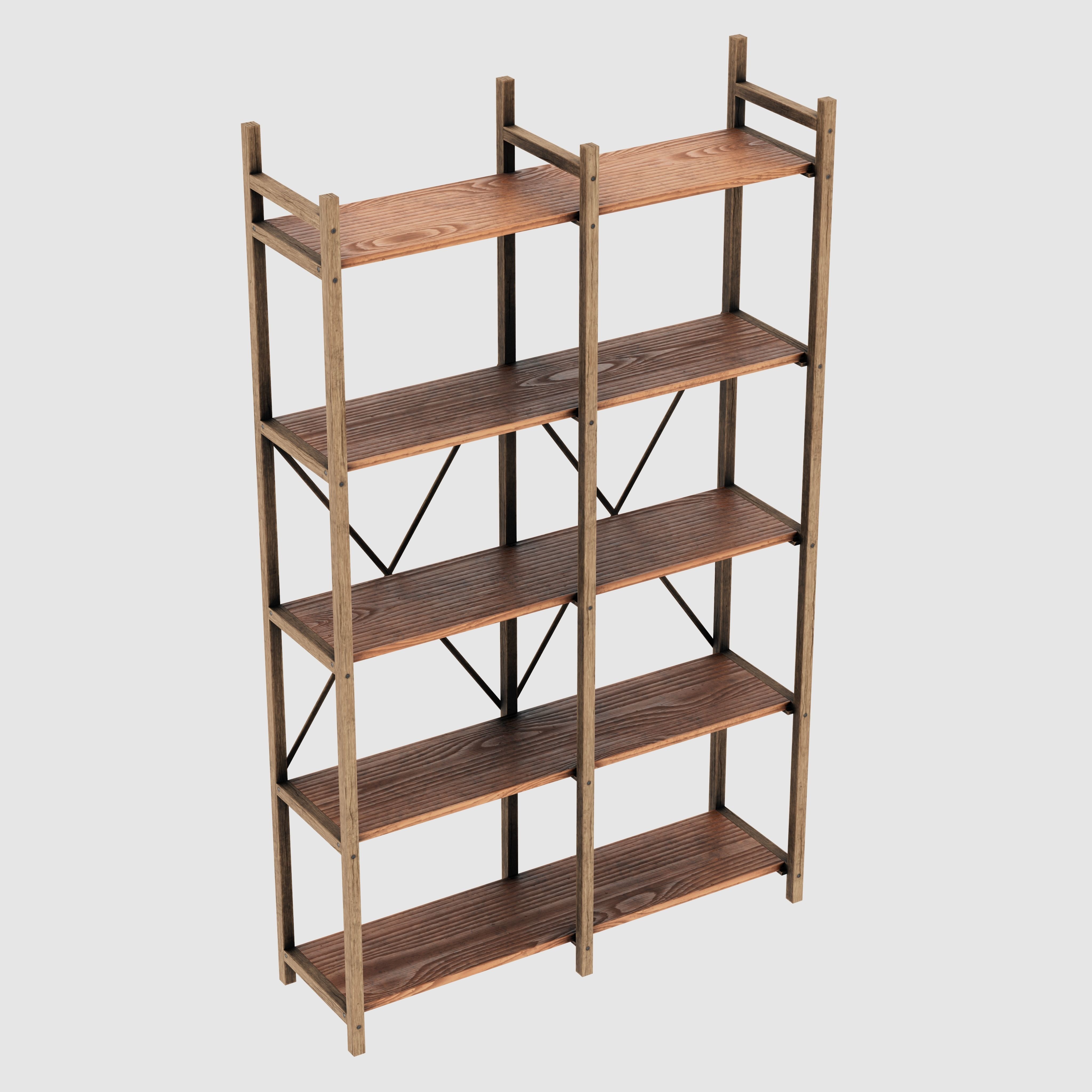 Bookcases Farmhouse Rustic 3D model_15