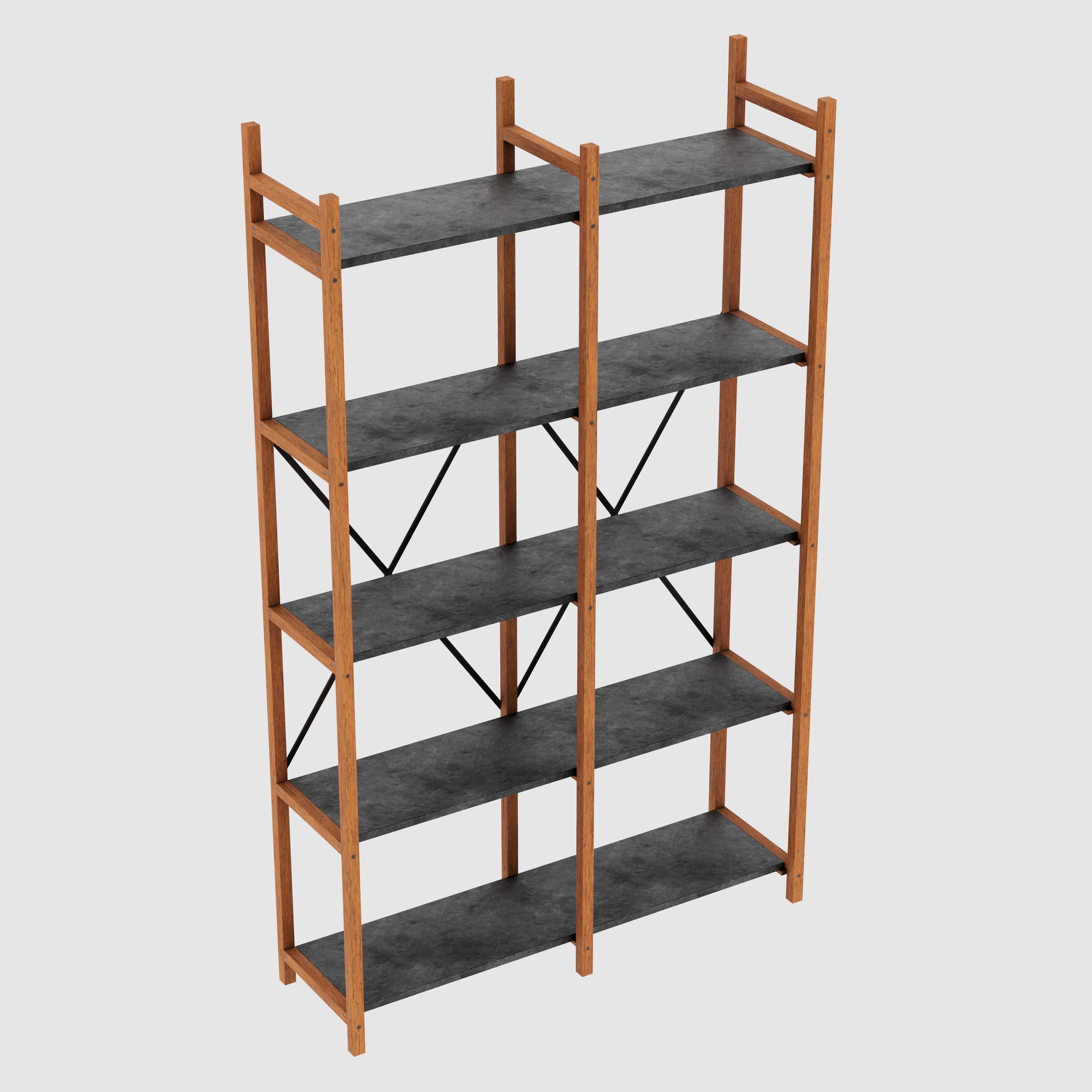 Bookcases Farmhouse Rustic 3D model_3