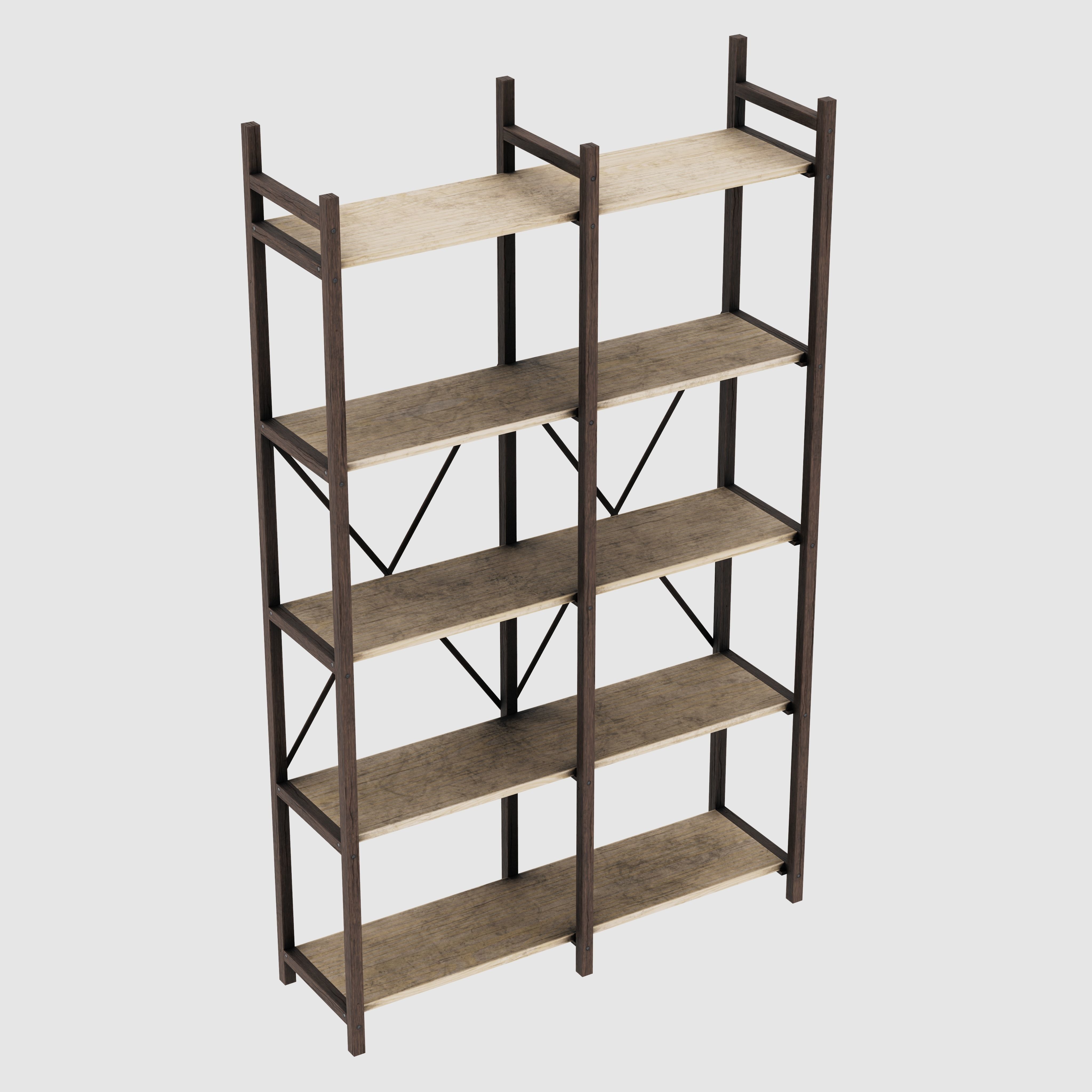 Bookcases Farmhouse Rustic 3D model_2
