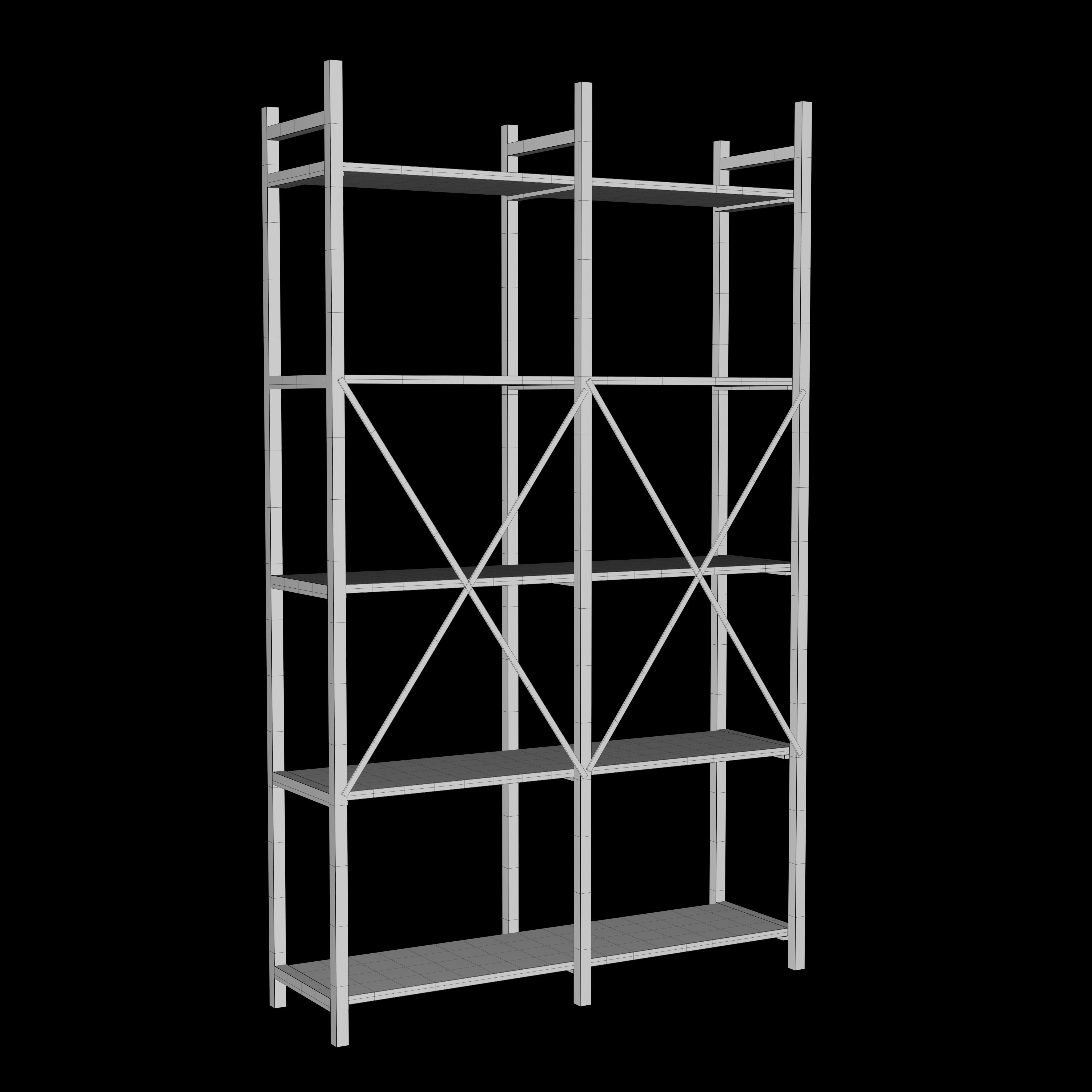 Bookcases Farmhouse Rustic 3D model_21