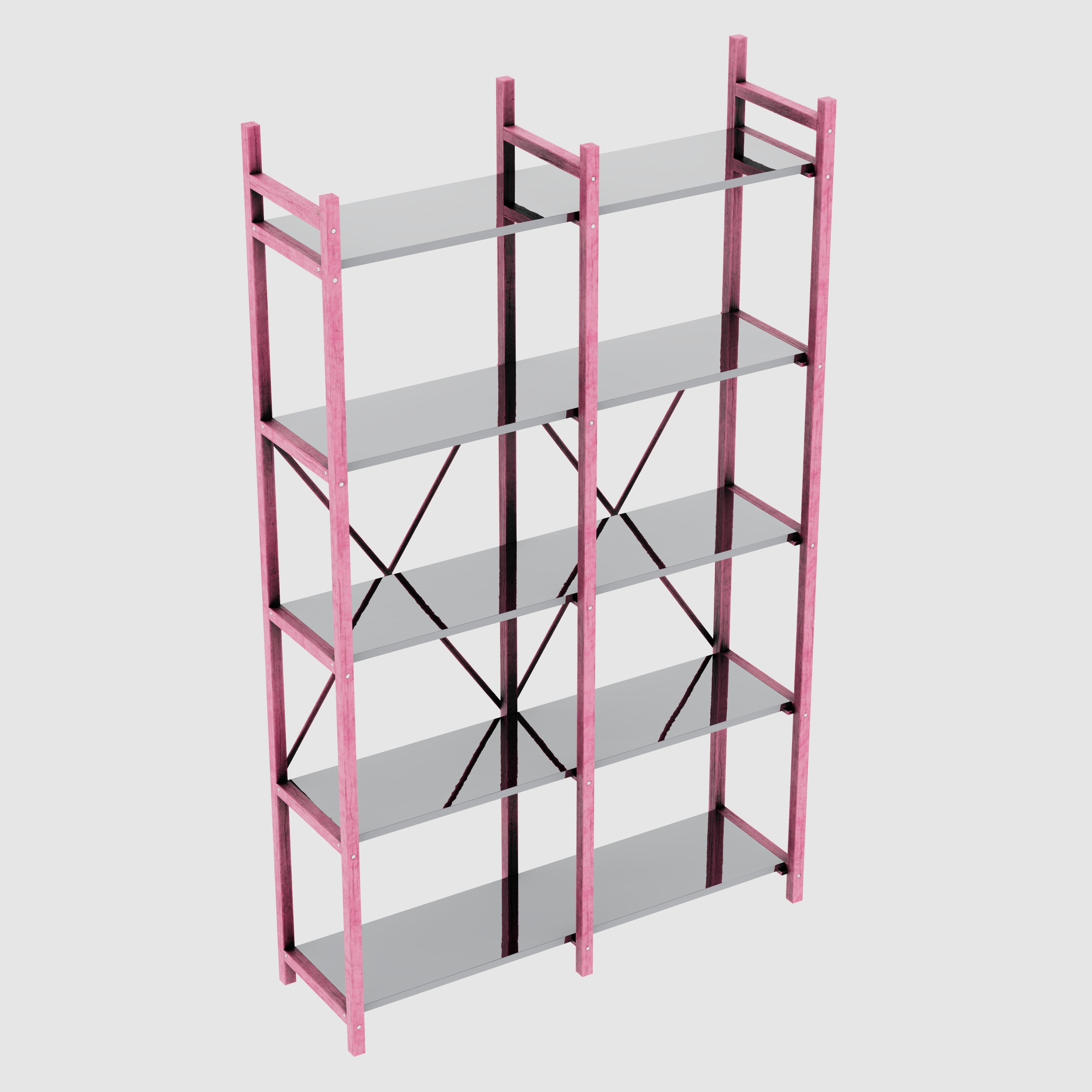 Bookcases Farmhouse Rustic 3D model_5