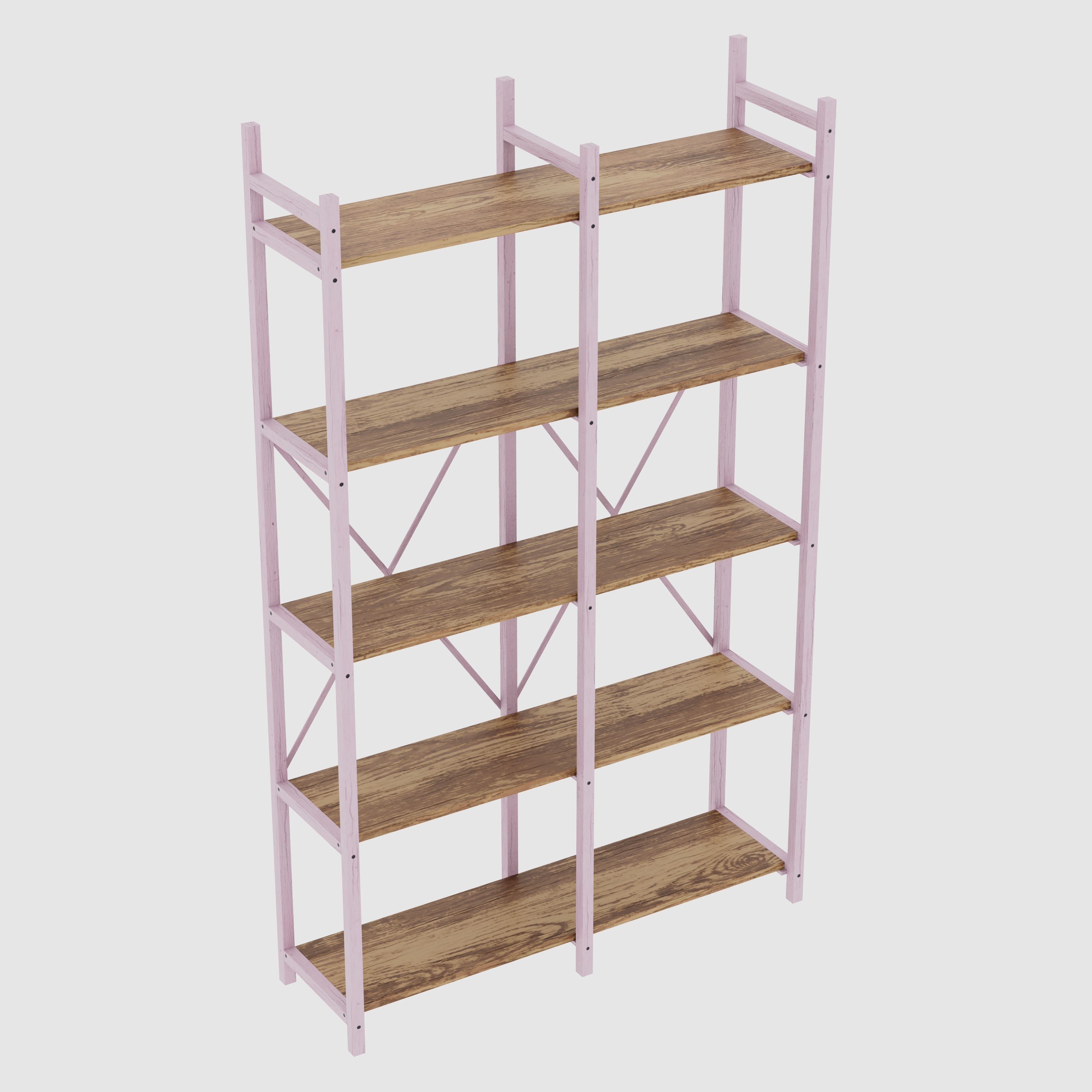 Bookcases Farmhouse Rustic 3D model_6