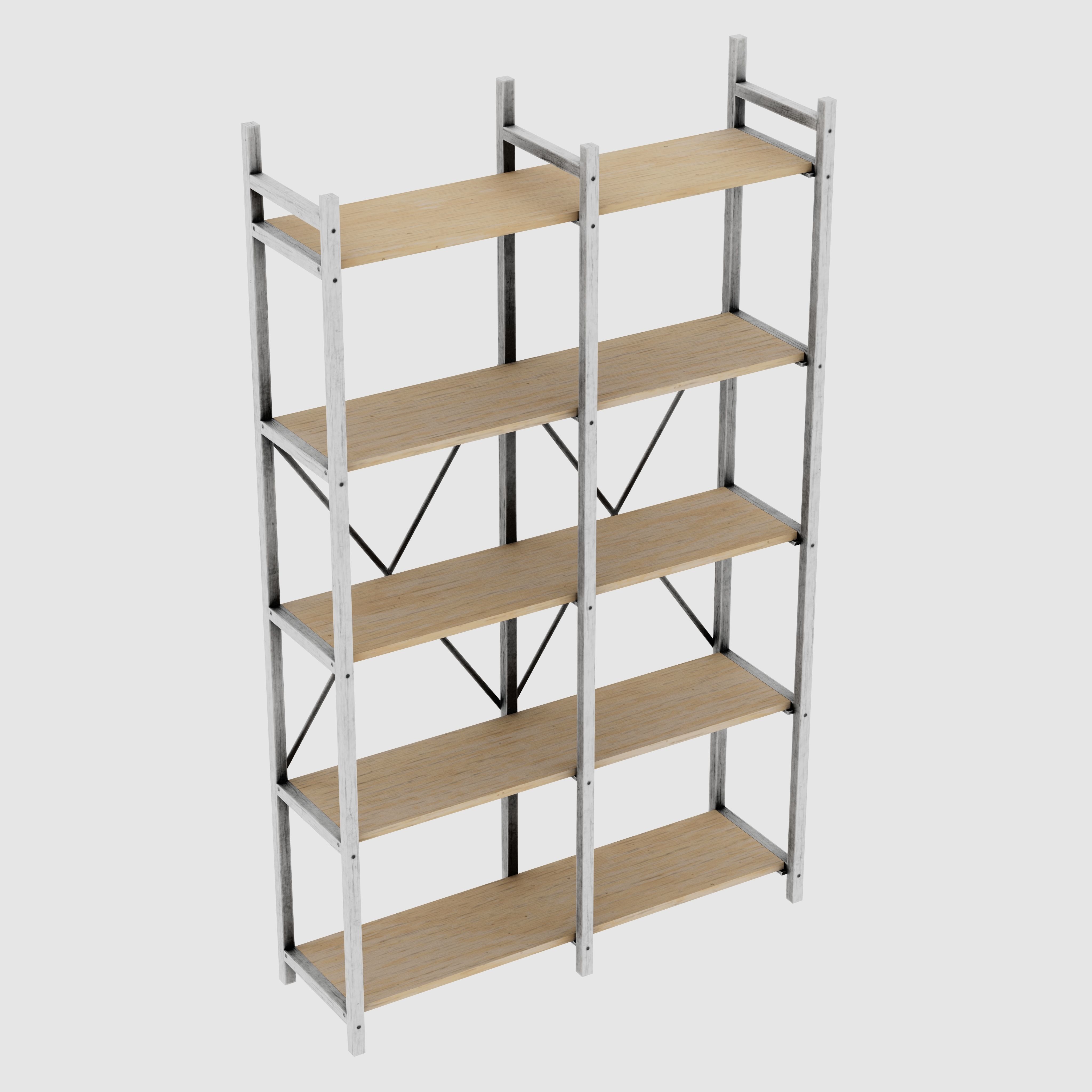 Bookcases Farmhouse Rustic 3D model_12