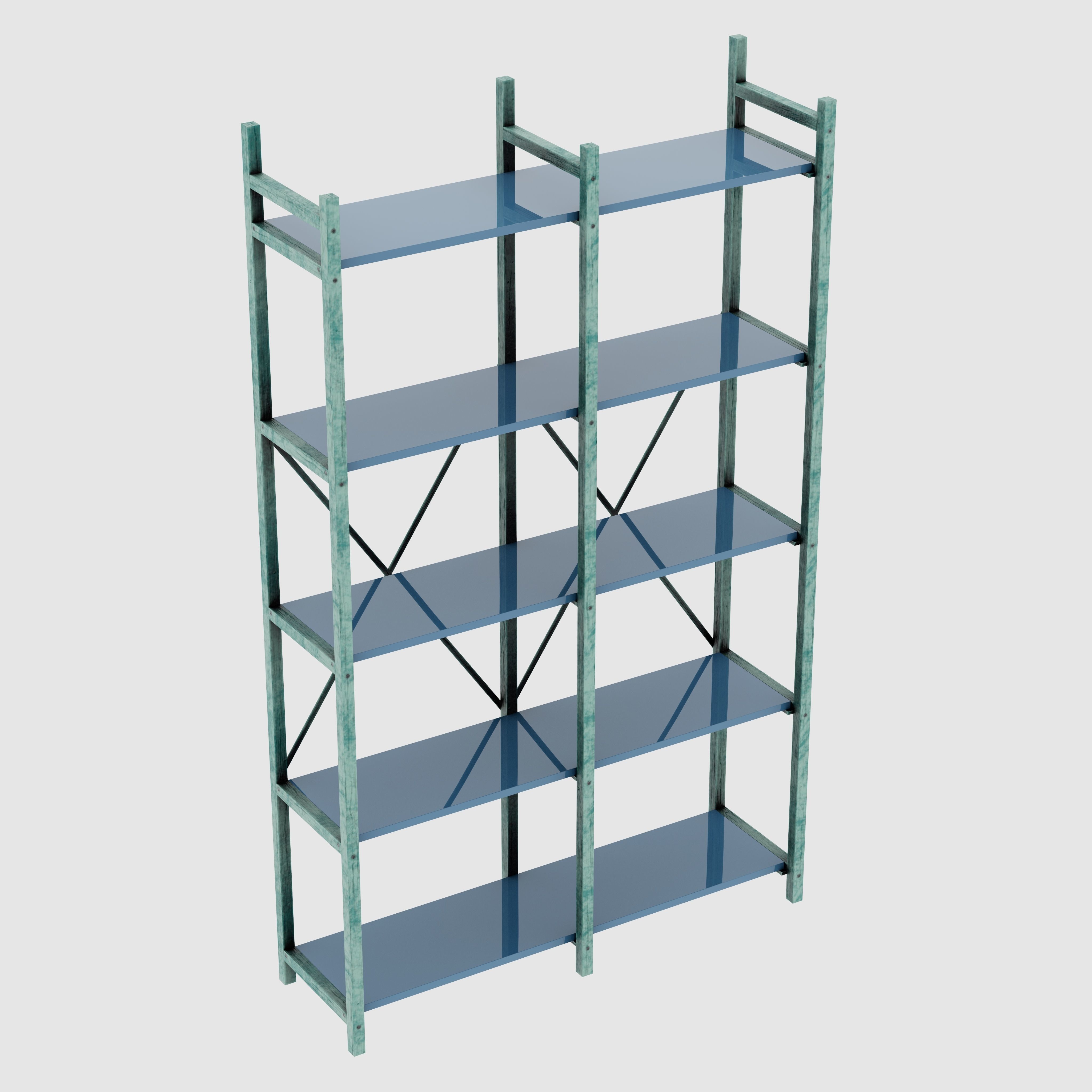 Bookcases Farmhouse Rustic 3D model_8