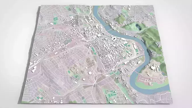 Cityscape Knoxville Tennessee USA 3D model