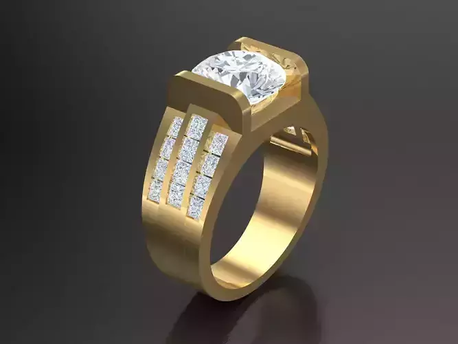 Men Princess Diamond Multi Cluster Ring 1MR49